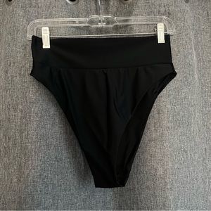 aerie high cut cheeky black bikini bottoms